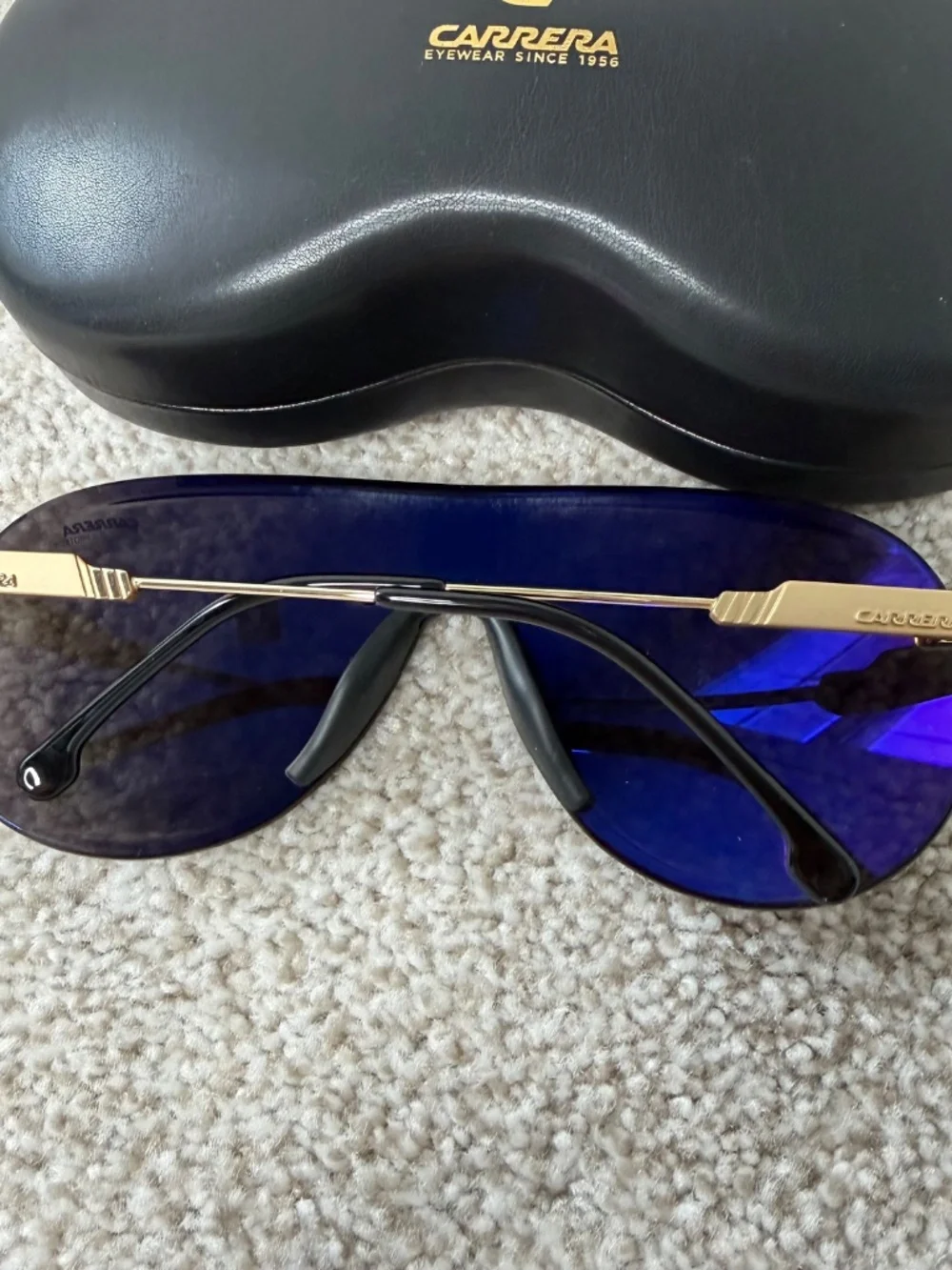 NWT Carrera Super Champion Black Gold Sunglasses